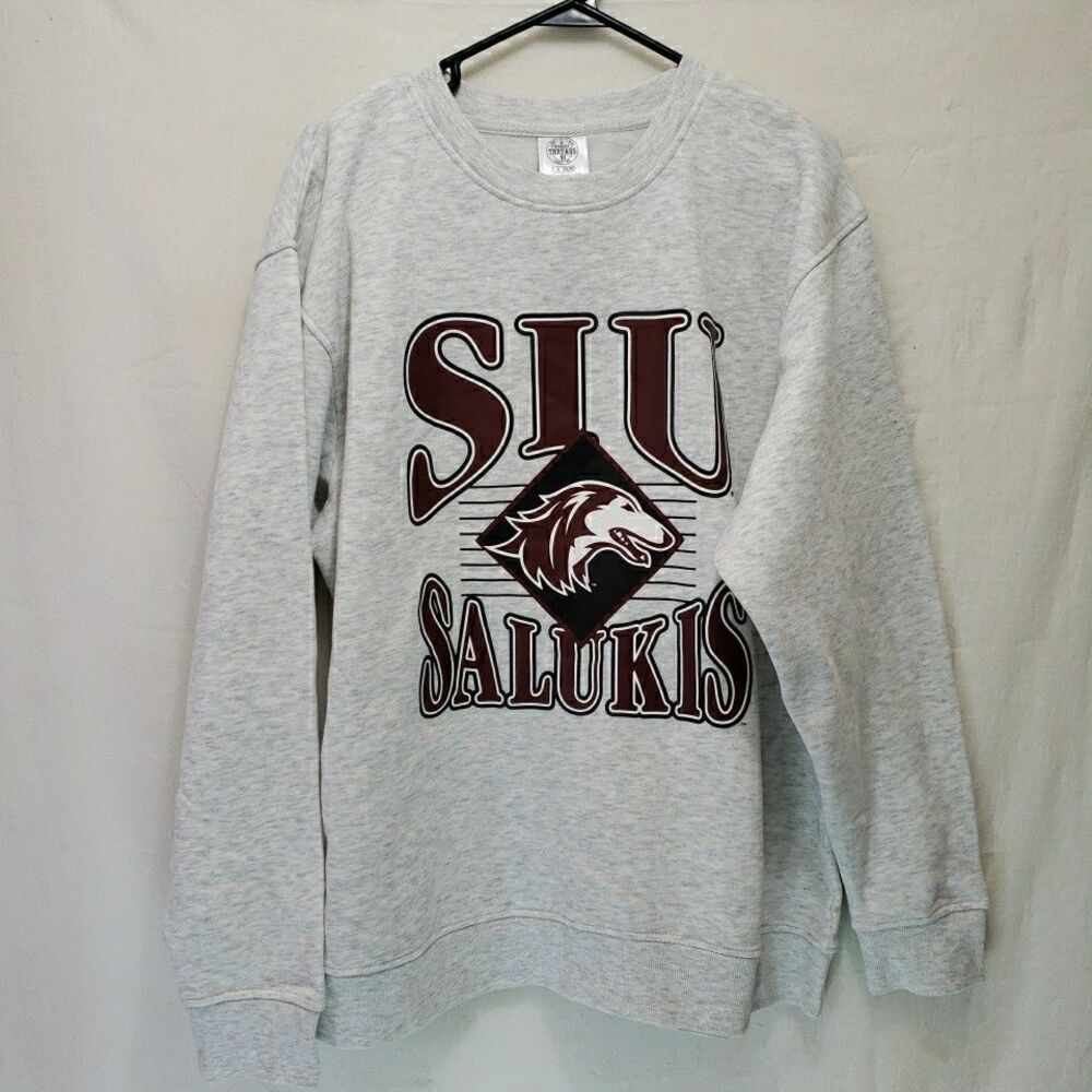 SIU Salukis Gray Fleece Crewneck Sweatshirt Southern Illinois NWT